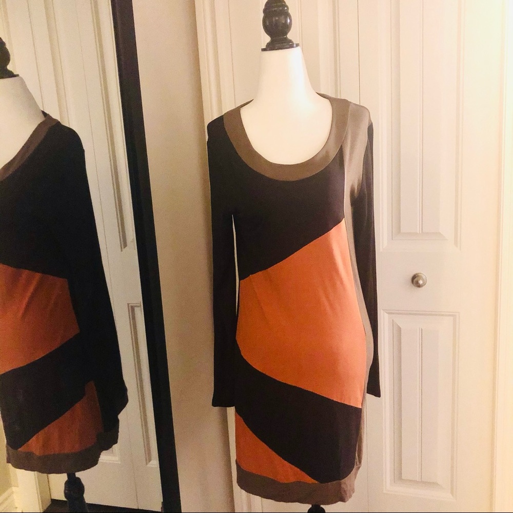 LILIBLEU JERSEY COLOUR BLOCK DRESS SZ MED